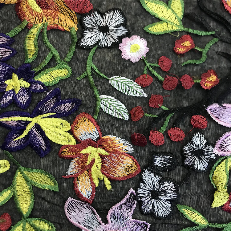 Embroidered Fabric Floral Women's Polyester for Women's Wear Wholesale 4